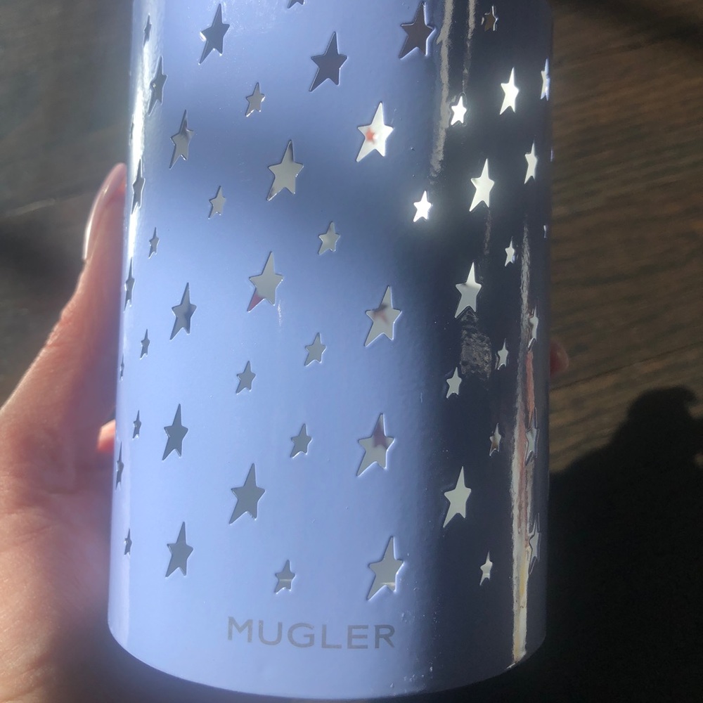 Mugler Angel Purple storage.  For makeup brushes, tea light candle or pens
